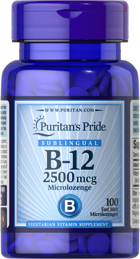 Puritan's Pride Vitamin B-12 2500 mcg Microlozenges – 100 Count (Discontinued) BritishVita | Premium UK Vitamins & Wellness Supplements