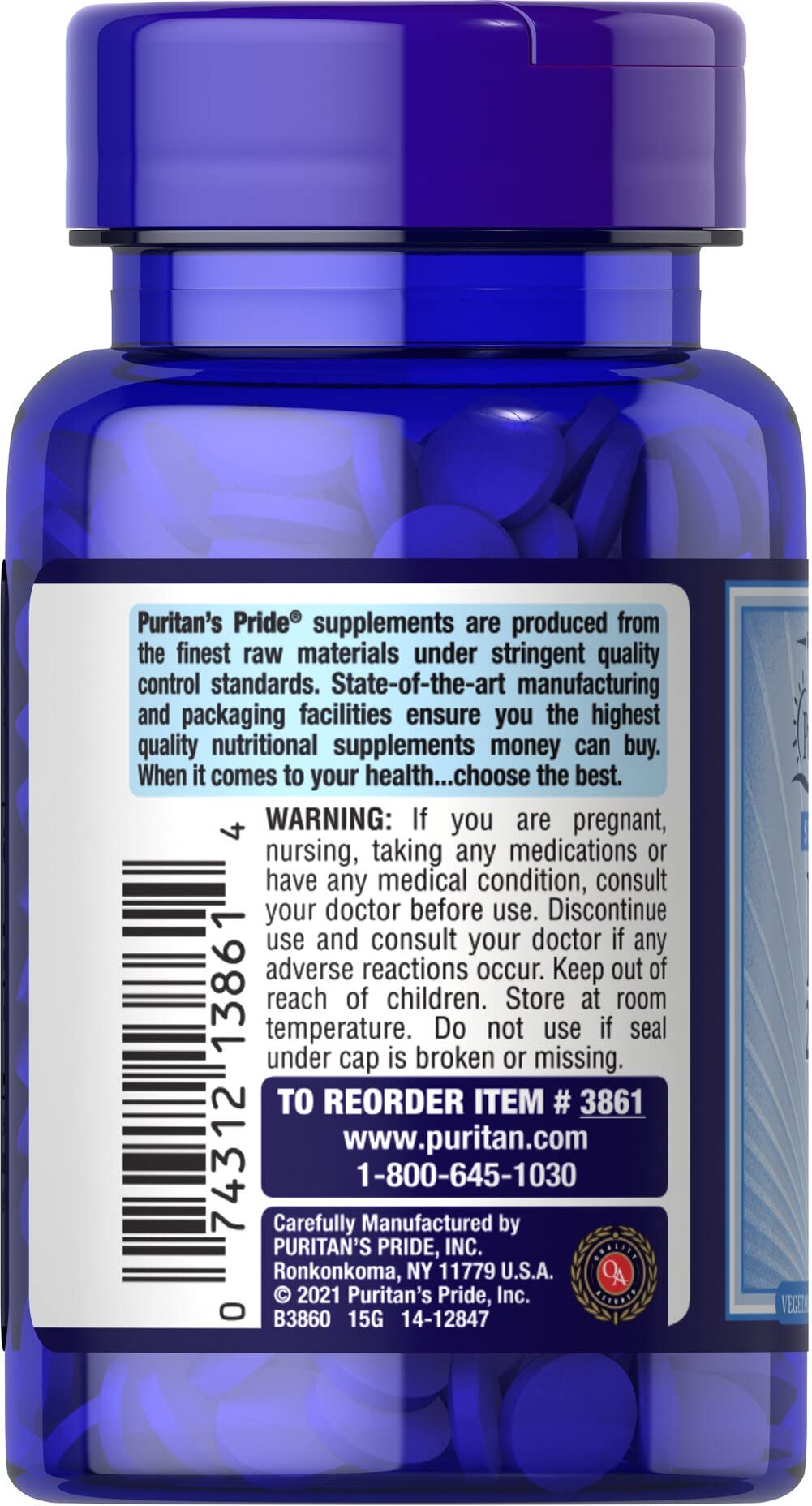 Puritan's Pride Vitamin B-12 2500 mcg Microlozenges – 100 Count (Discontinued)