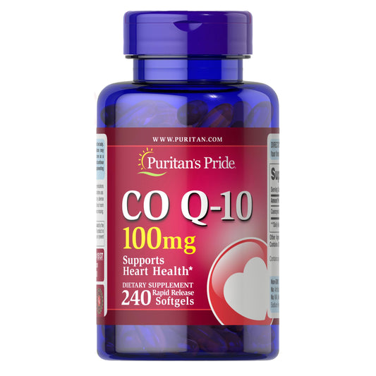 Puritan's Pride CoQ-10 Q-Sorb 100mg – Heart Health & Energy (240 Softgels) BritishVita | Premium UK Vitamins & Wellness Supplements