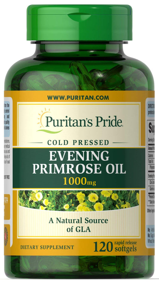 Puritans Pride Evening Primrose Oil 1000 mg with GLA - 120 Count BritishVita | Premium UK Vitamins & Wellness Supplements