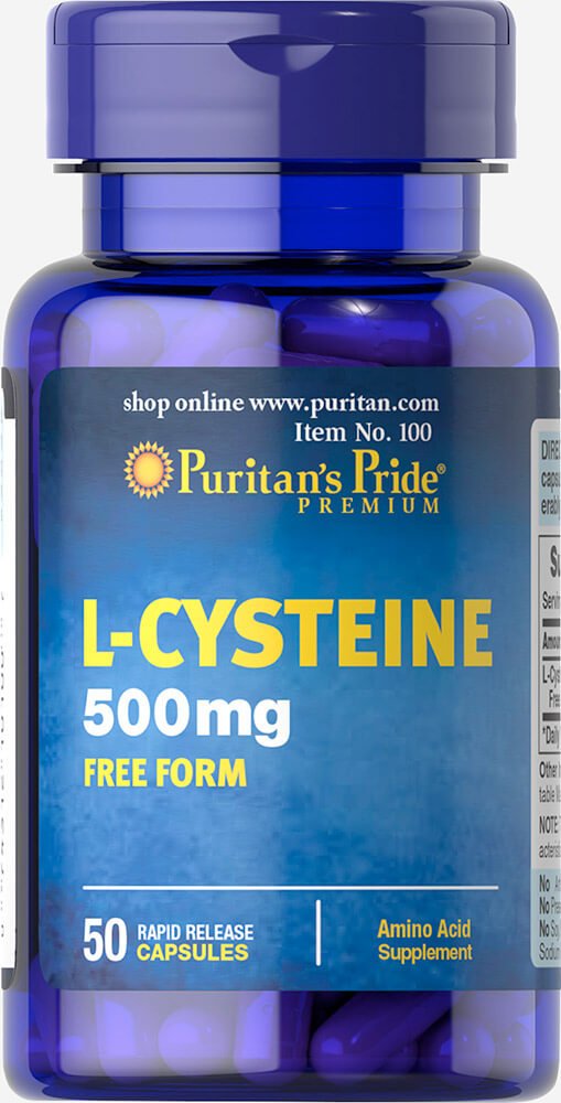 Puritan's Pride L-Cysteine 500 mg - 50 Capsules | Amino Acid Supplement BritishVita | Premium UK Vitamins & Wellness Supplements