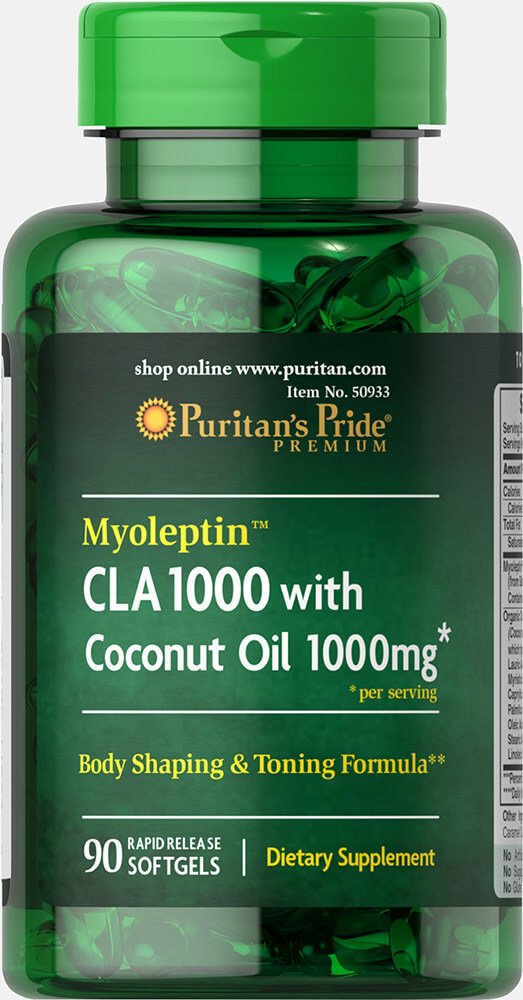Puritan's Pride Myoleptin CLA 1000 with Coconut Oil - 90 Softgels