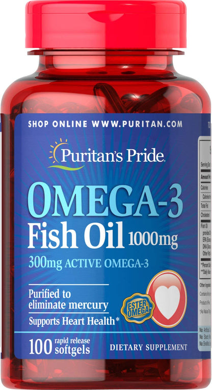 Puritans Pride Omega-3 Fish Oil 1000 mg, 100 Count — Discontinued by Manufacturer