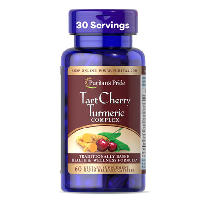 Puritan's Pride Tart Cherry Turmeric Complex – 60 Rapid Release Capsules