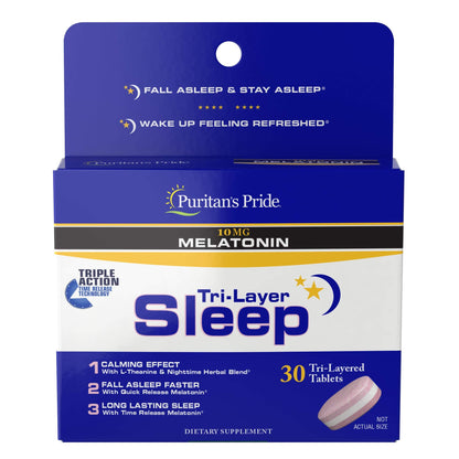 Puritan's Pride Tri-Layered Sleep Tablets, 30 Count