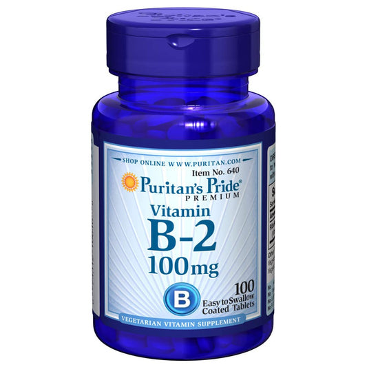 Puritans Pride Vitamin B-2 100 mg Tablets – 100 Count (Discontinued) BritishVita | Premium UK Vitamins & Wellness Supplements