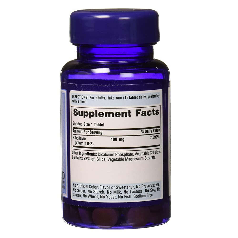 Puritans Pride Vitamin B-2 100 mg Tablets – 100 Count (Discontinued)