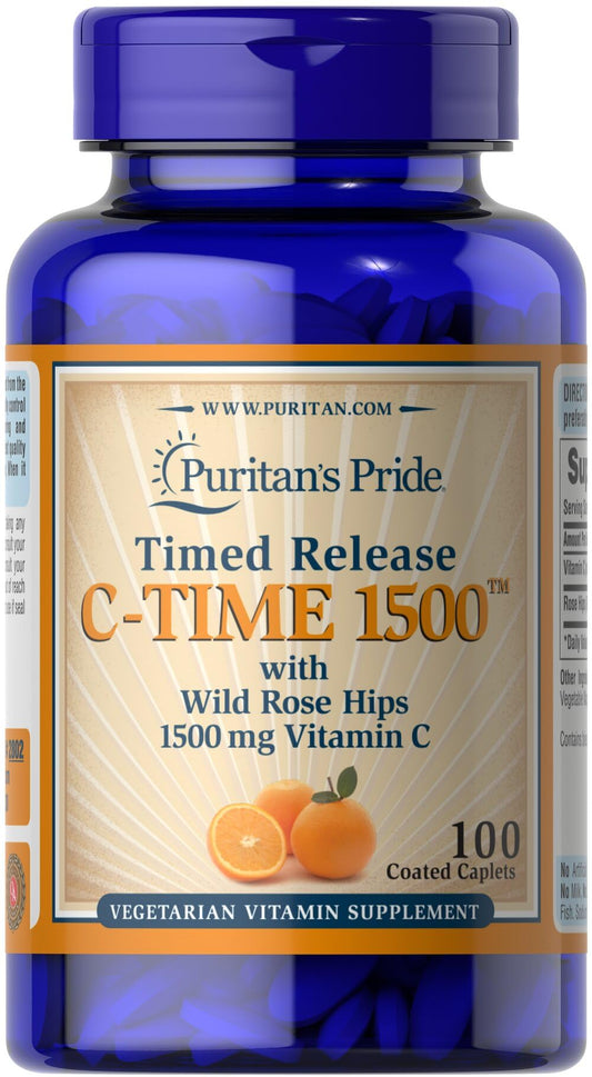 Puritan's Pride Vitamin C 1500 mg with Rose Hips Caplets – 100 Count (Discontinued) BritishVita | Premium UK Vitamins & Wellness Supplements