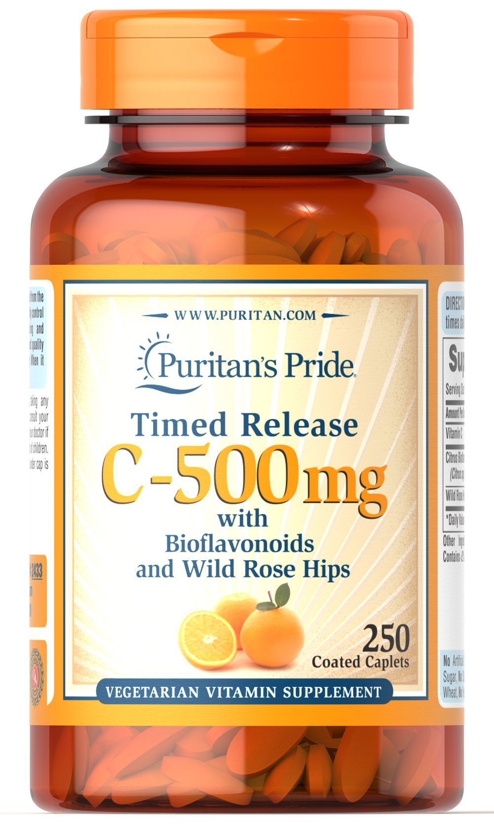 Puritan's Pride Vitamin C 500 mg with Rose Hips Caplets, 250 Count – Discontinued