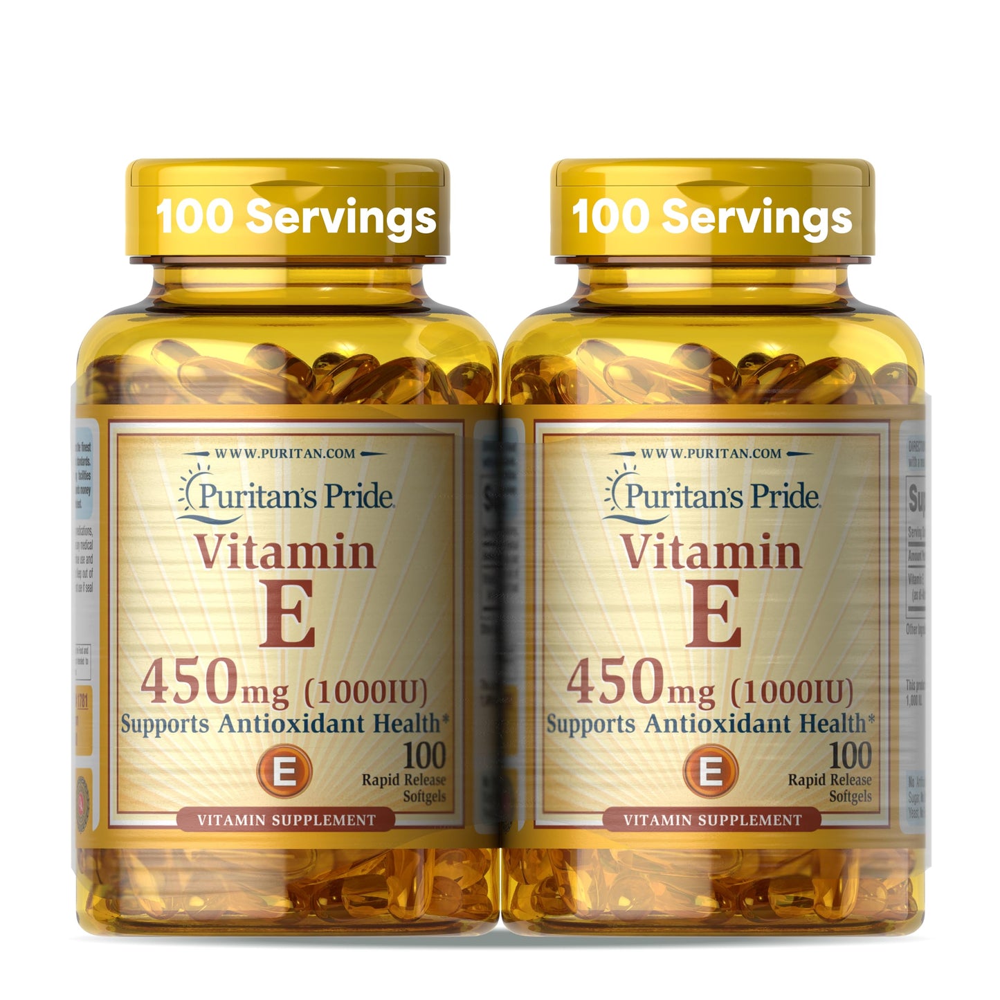 Puritan's Pride Vitamin E 10,000 IU – 2-Pack (450 mg) | Antioxidant & Immune Support