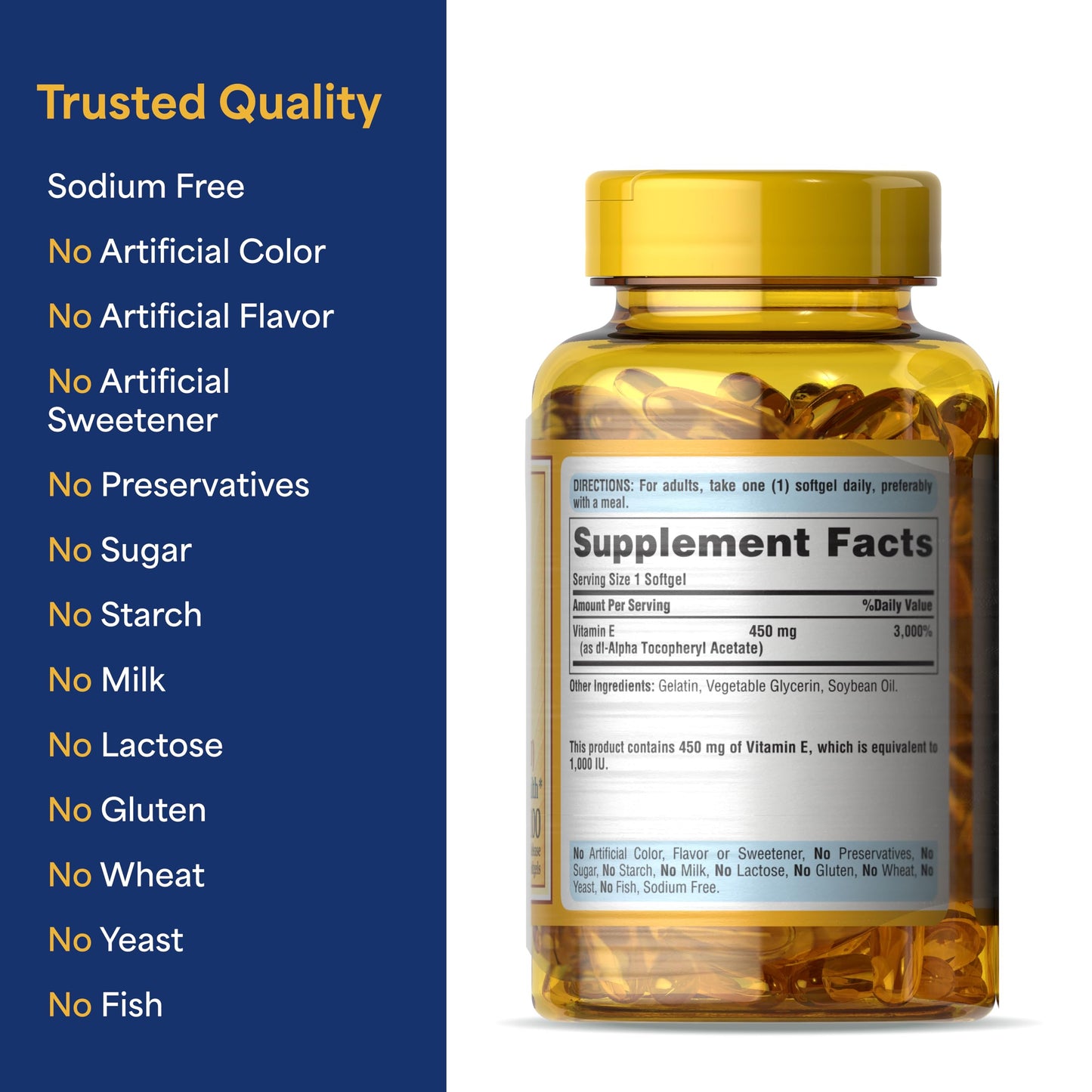 Puritan's Pride Vitamin E 10,000 IU – 2-Pack (450 mg) | Antioxidant & Immune Support
