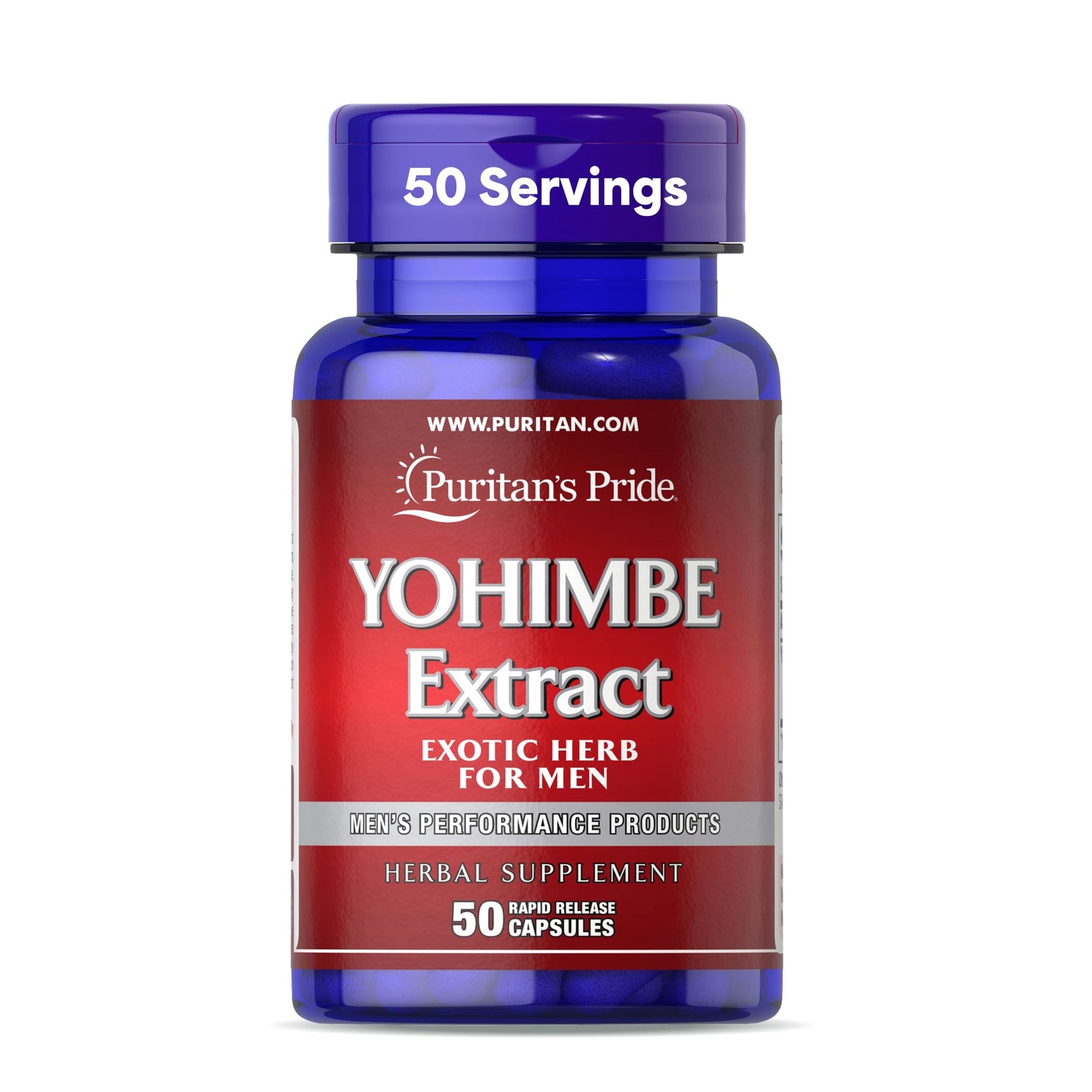 Puritan's Pride Yohimbe 250 mg for Men - 50 Rapid Release Capsules
