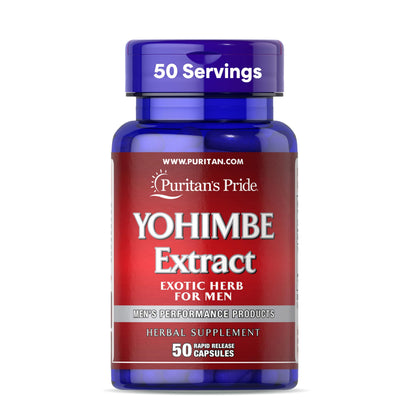 Puritan's Pride Yohimbe 250 mg for Men - 50 Rapid Release Capsules