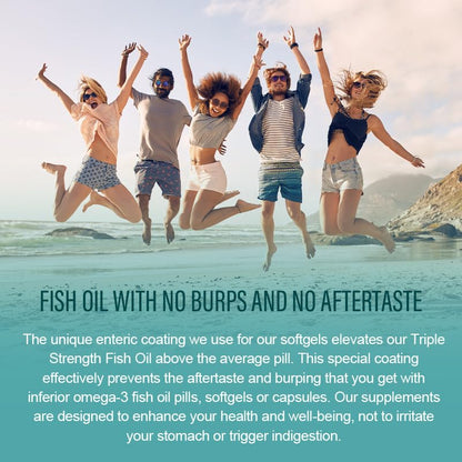 Triple Strength Wild Alaskan Omega-3 2500mg + EPA 1300mg + DHA 1200mg – 120 Softgels, 60 Day Heart & Joint Health Supplement