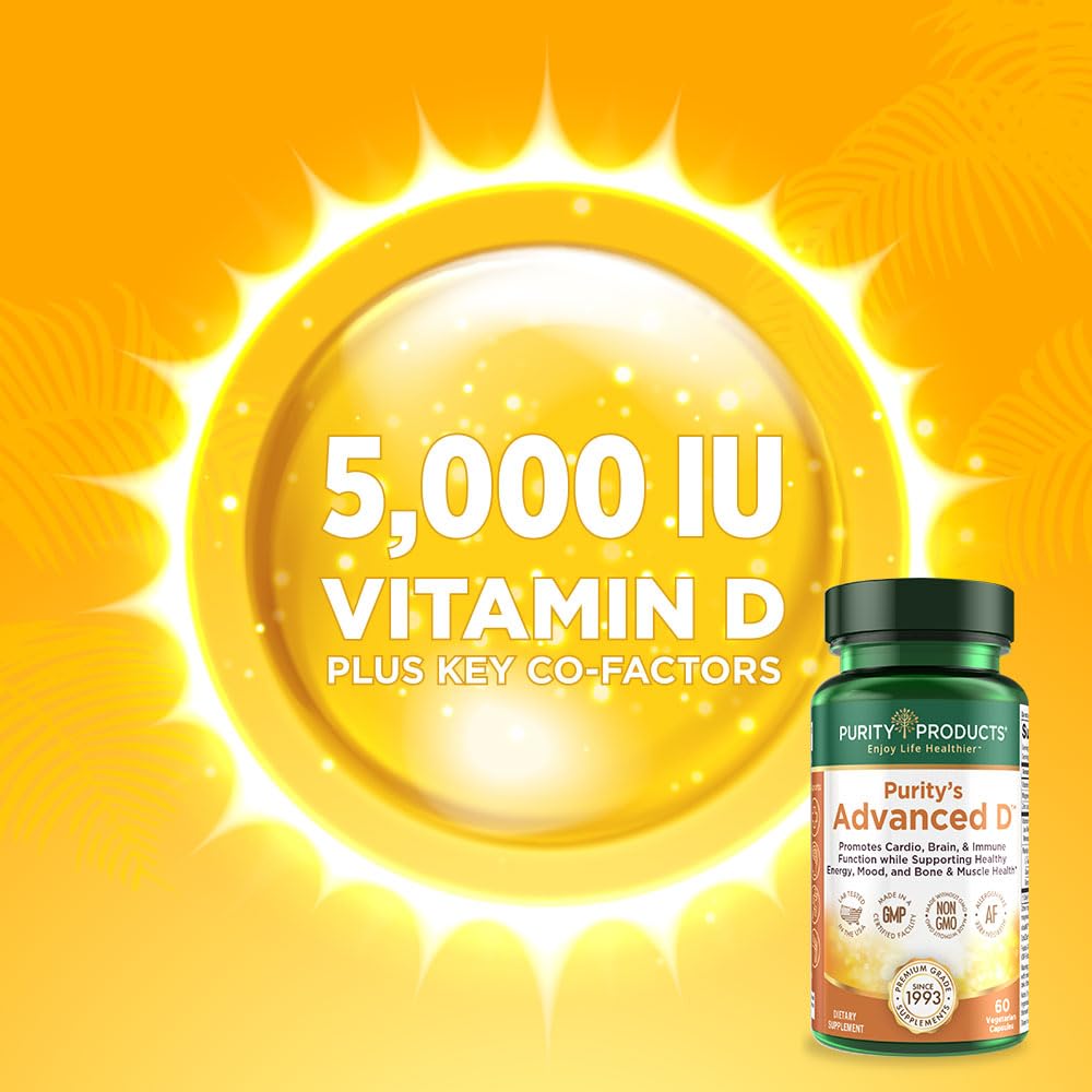 Purity Dr. Cannell's Advanced D Vitamin D3 Formula with Vitamin K2, Zinc, Magnesium Citrate, Boron & Taurine – 60 Vegetarian Capsules