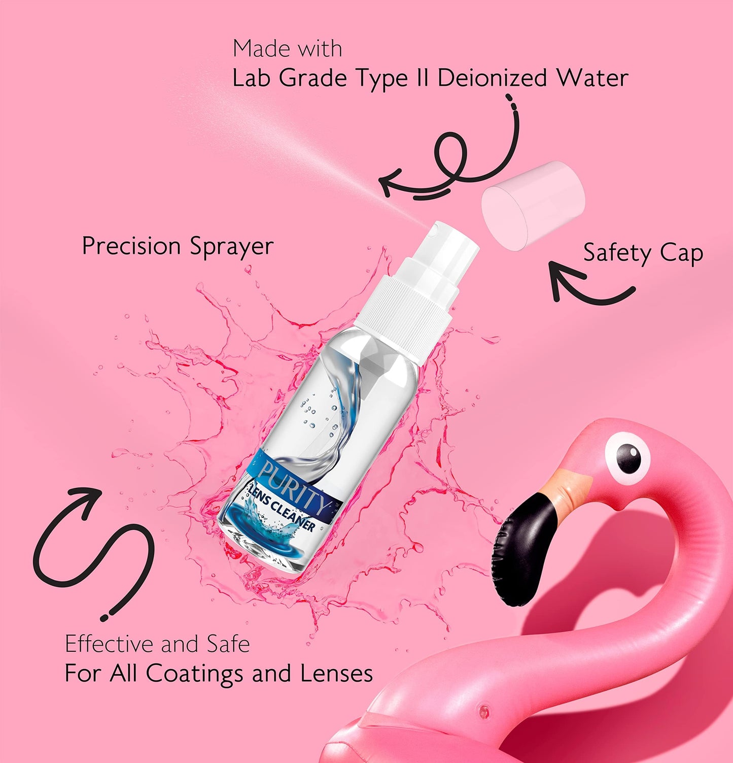 Purity Eyeglass Cleaner Family Pack – Multi-Size Lens Care Kit (1oz, 2oz, 4oz, 8oz)