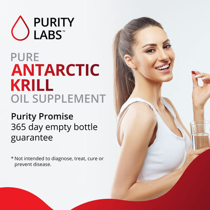 Purity Labs Antarctic Krill Oil 2000mg + Astaxanthin – Omega-3 (EPA/DHA) 60 Softgels