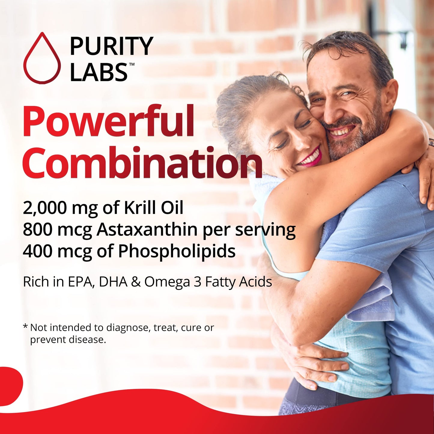 Purity Labs Antarctic Krill Oil 2000mg + Astaxanthin – Omega-3 (EPA/DHA) 60 Softgels
