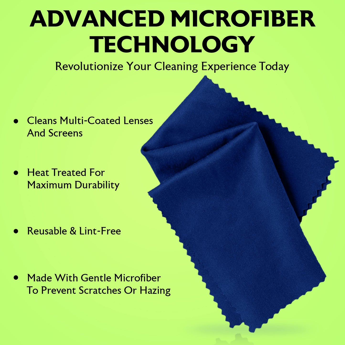 Purity Microfiber Lens Cleaning Cloth - 6 Pack, Dark Blue | Machine Washable & Lint-Free