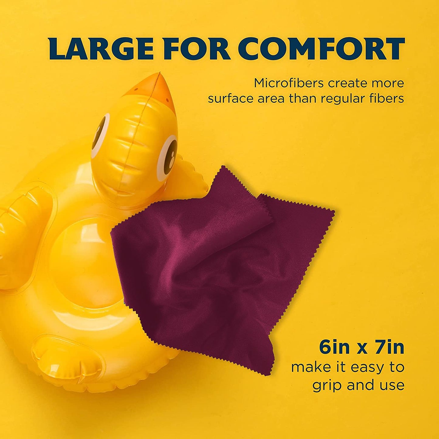 Purity Microfiber Lens Cleaning Cloth - Machine Washable, Lint-Free (6 Pack) Burgundy