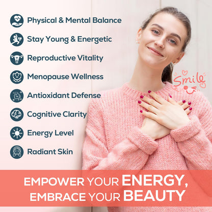 2000mg NAD Supplements for Women – Liposomal NAD+ with Ashwagandha, Berberine, Ginkgo & Black Cohosh | 90 Capsules