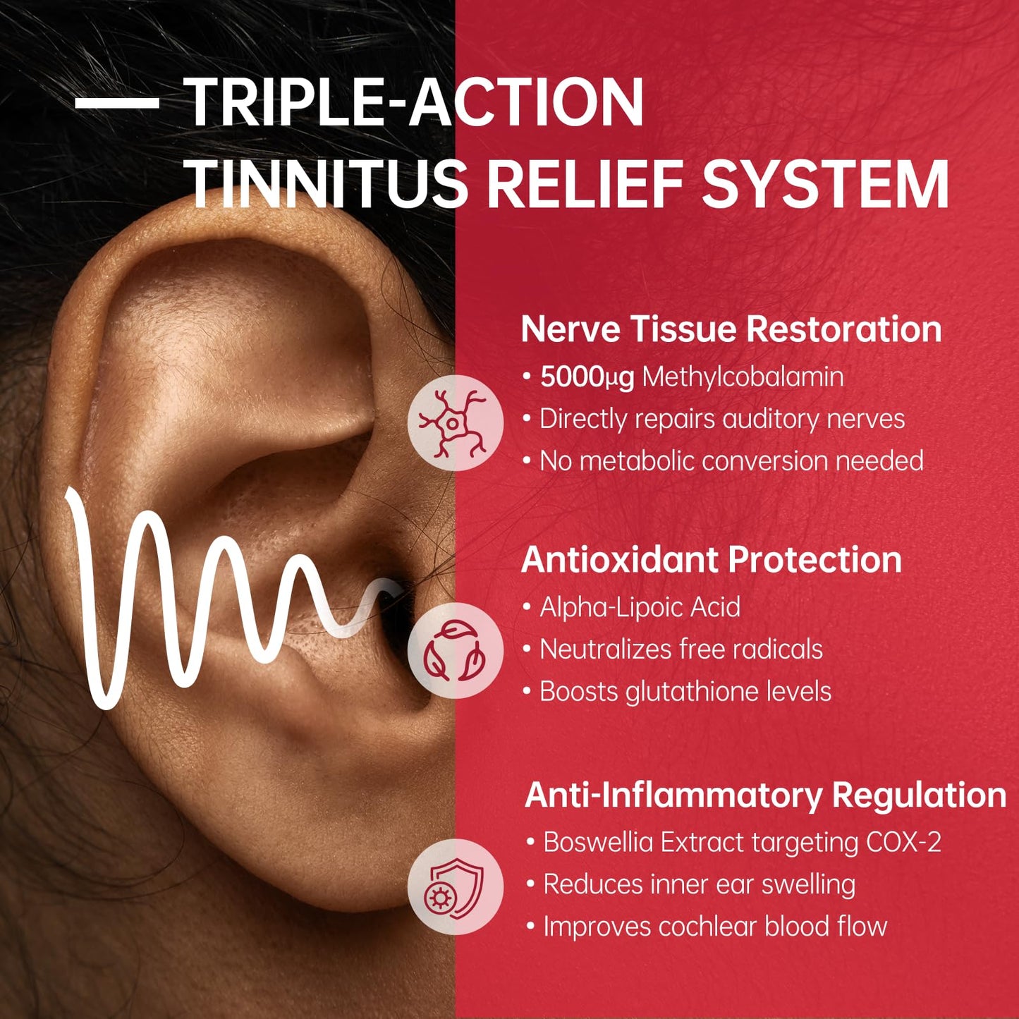 Purmeo Tinnitus Relief – 1 Daily Capsule | German-Grade Alpha Lipoic Acid & Methylcobalamin