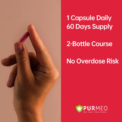 Purmeo Tinnitus Relief – 1 Daily Capsule | German-Grade Alpha Lipoic Acid & Methylcobalamin