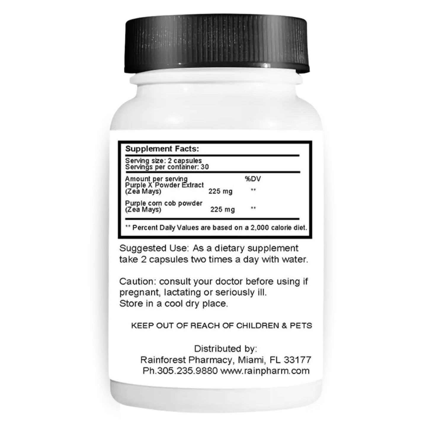Purple Max 60 Vegan Capsules | Purple Corn Extract & 15% Phenolics | Non-GMO