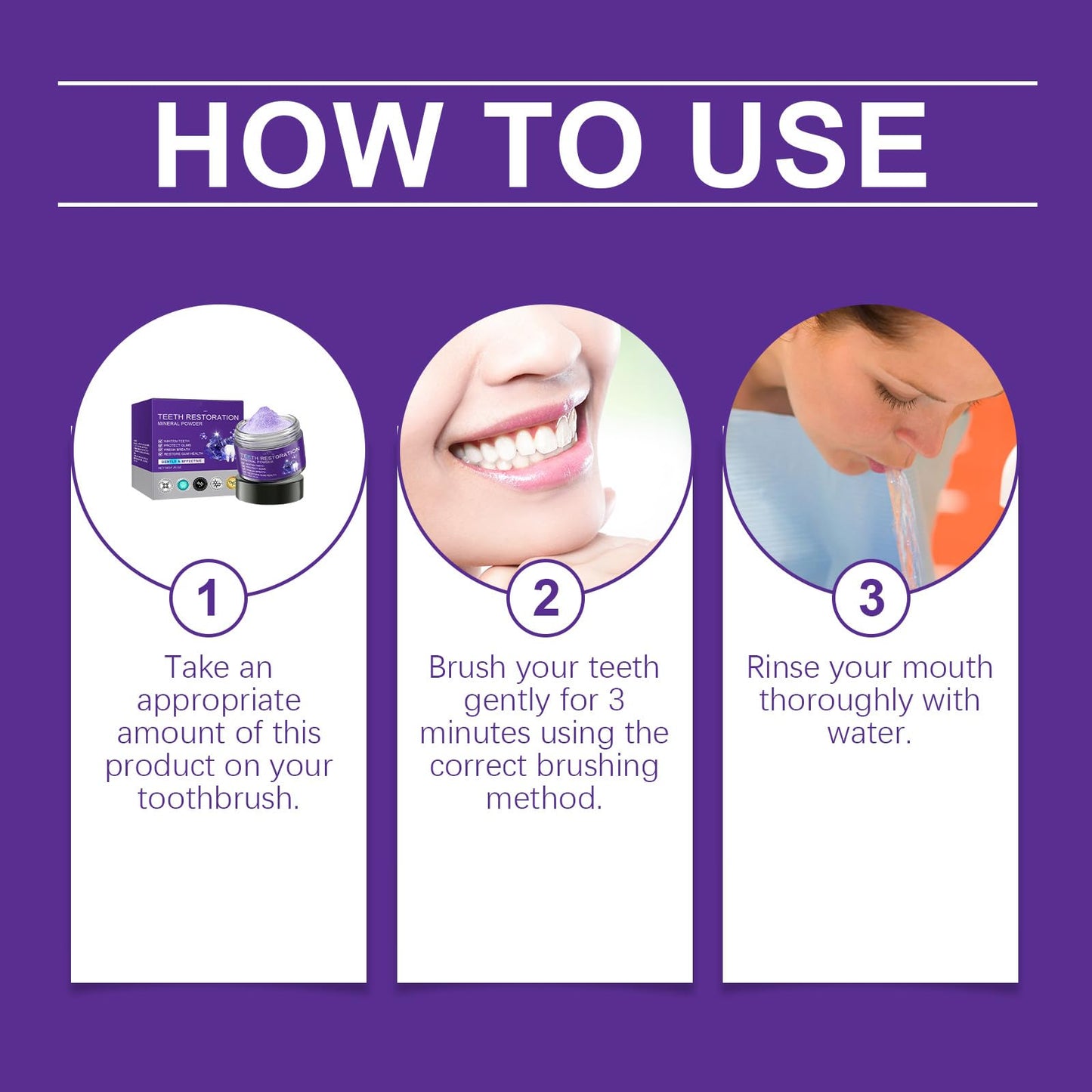2PCS Purple Teeth Restoration Mineral Powder – Strengthen Teeth & Gums for Daily Use