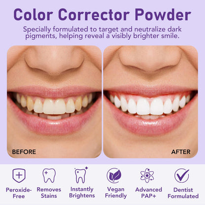 Purple Teeth Whitening Powder 30g - Removes Stains & Mint Fresh Breath