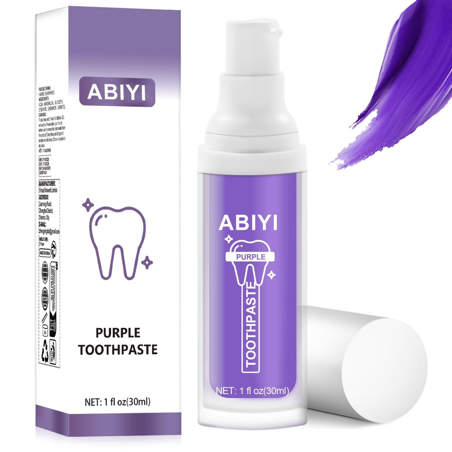 Purple Toothpaste for Teeth Whitening – Gentle Enamel-Safe Formula, Stain Removal & Gum Care