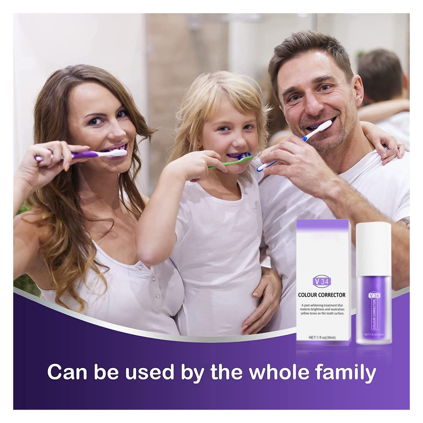 Purple Toothpaste for Teeth Whitening 2pcs | 3D Whitening Kit