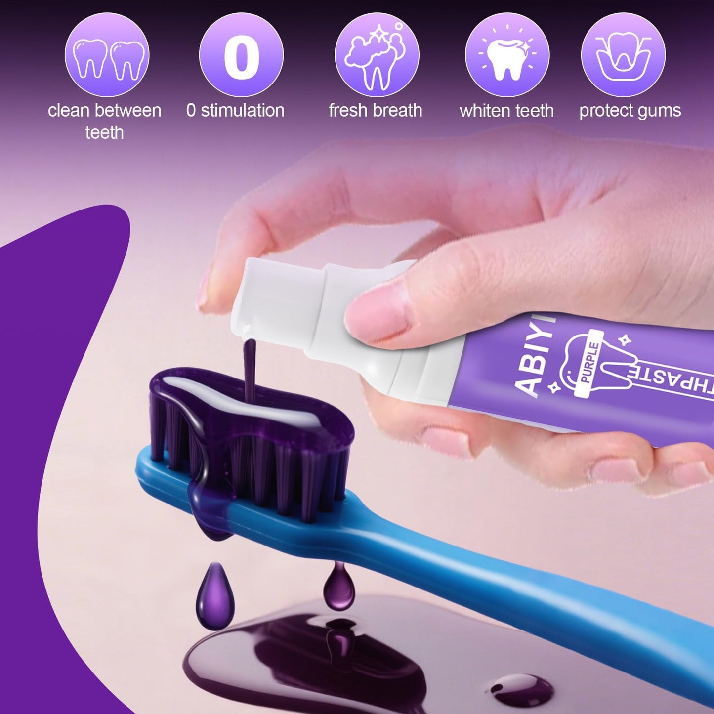 Purple Toothpaste for Teeth Whitening – Gentle Enamel-Safe Formula, Stain Removal & Gum Care