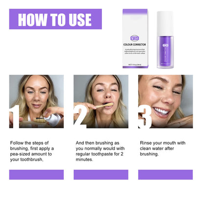 Purple Toothpaste for Teeth Whitening 2pcs | 3D Whitening Kit