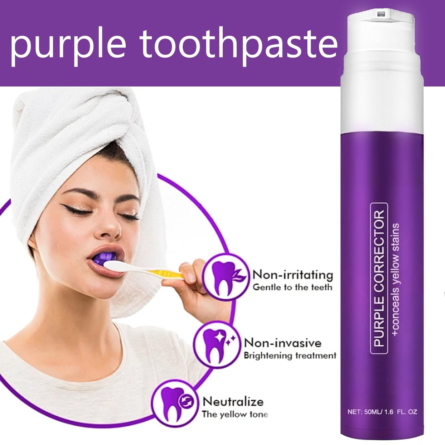 Purple Toothpaste for Teeth Whitening | Color Wheel Whitening 50ml