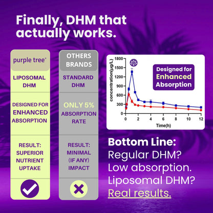 Purple Tree Post-Celebration Wellness Supplement | Liposomal DHM, Glutathione & Milk Thistle for Liver Support | 60 Capsules