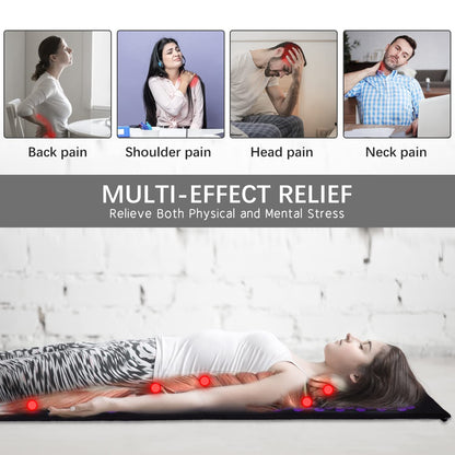 Purple Yoga Massage Mat Set - Extra Long Acupressure Magnetic Mat & Pillow
