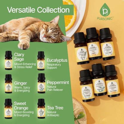 Pursonic Pet-Safe Aromatherapy Oils — Vet-Approved 6-Piece Set (10 ml each)