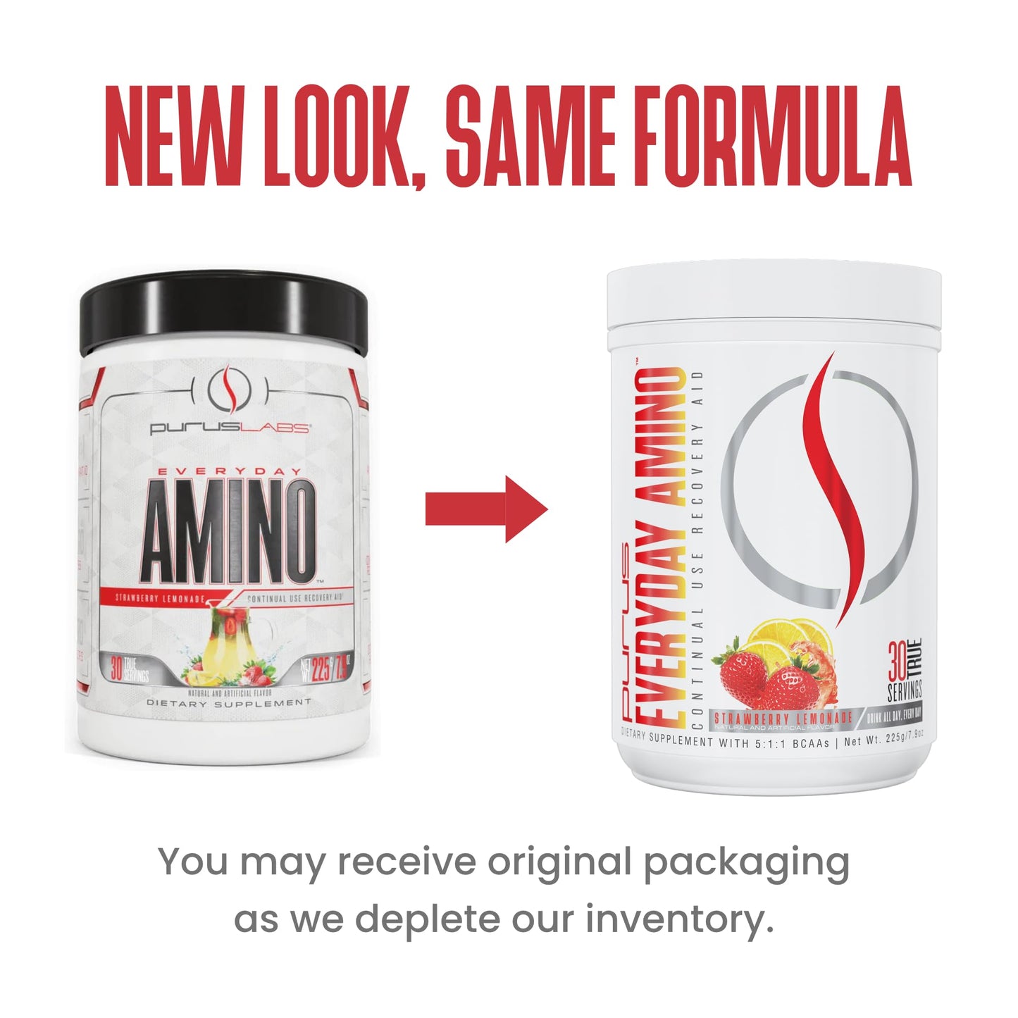 Purus Labs Everyday Amino BCAA Powder – Strawberry Lemonade | 5:1:1 BCAA, Sugar Free & Gluten Free, 30 Servings