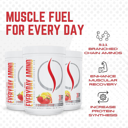 Purus Labs Everyday Amino BCAA Powder – Strawberry Lemonade | 5:1:1 BCAA, Sugar Free & Gluten Free, 30 Servings