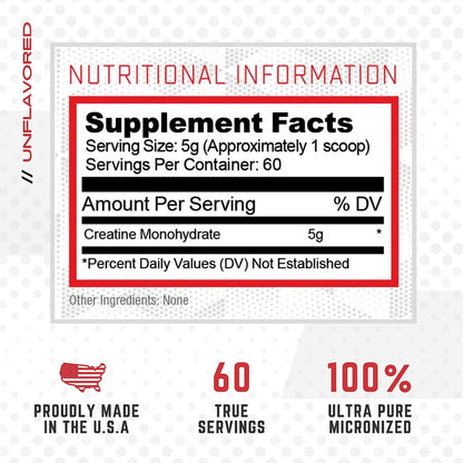 Purus Labs Foundation Series Creatine Powder | 100% Pure Micronized Creatine Monohydrate | 60 Servings (Unflavored)