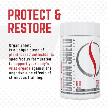 Purus Labs Organ Shield Active Antioxidant | Plant-Based Antioxidants | 30 Servings, 60 Gelatin Capsules