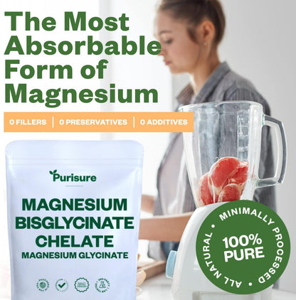 Purusure Magnesium Bisglycinate Chelate 250g | Sleep, Bones & Muscle Support