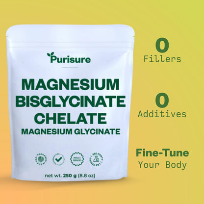 Purusure Magnesium Bisglycinate Chelate 250g | Sleep, Bones & Muscle Support