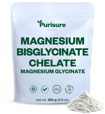 Purusure Magnesium Bisglycinate Chelate 250g | Sleep, Bones & Muscle Support