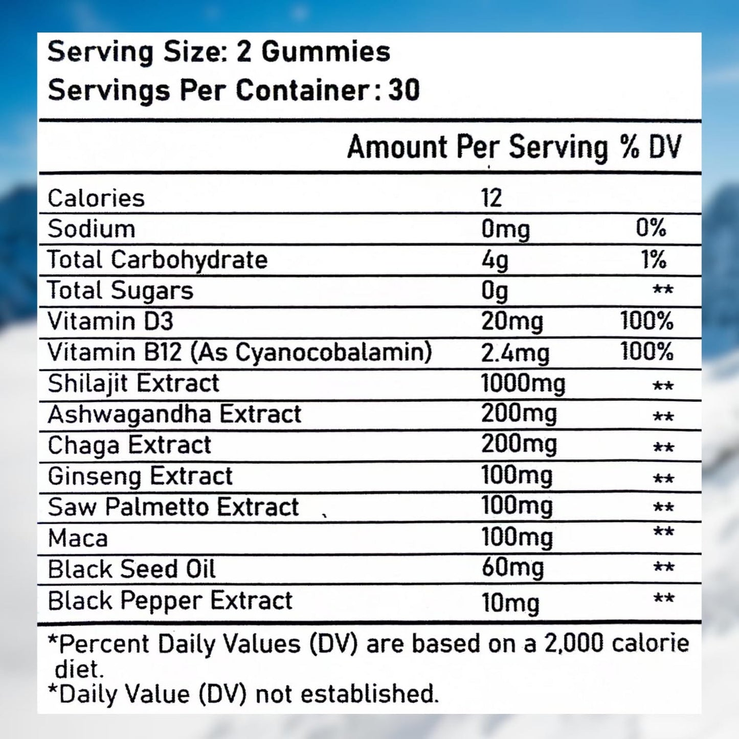 Putaojun Himalayan Gold Shilajit Gummies – 1000mg Shilajit, Ashwagandha, Chaga & Ginseng (For Men, Women & Kids)