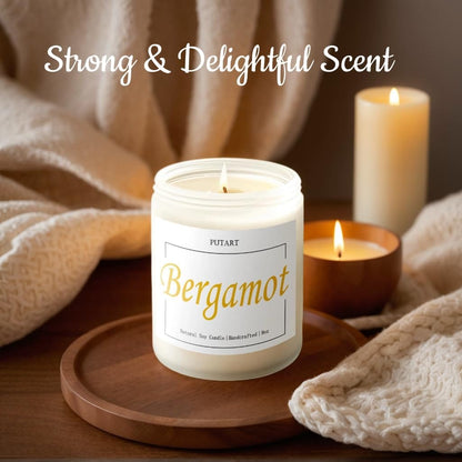 Putart Bergamot & Green Tea Scented Candles – 9oz Natural Soy Wax