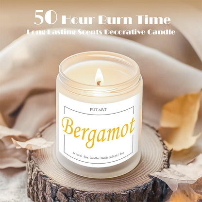 Putart Bergamot & Green Tea Scented Candles – 9oz Natural Soy Wax