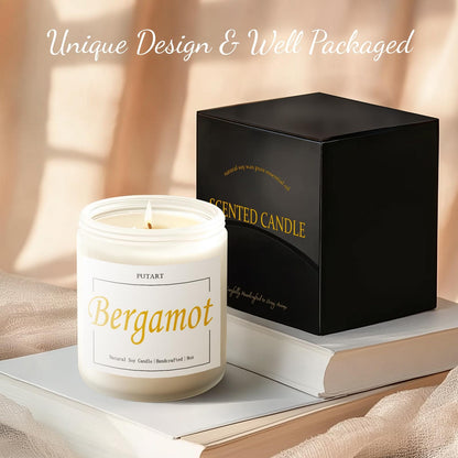 Putart Bergamot & Green Tea Scented Candles – 9oz Natural Soy Wax