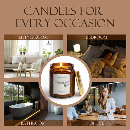 Putart Gingerbread Spice Candles - Natural Soy Wax Aromatherapy 9oz Xmas Jar Gift